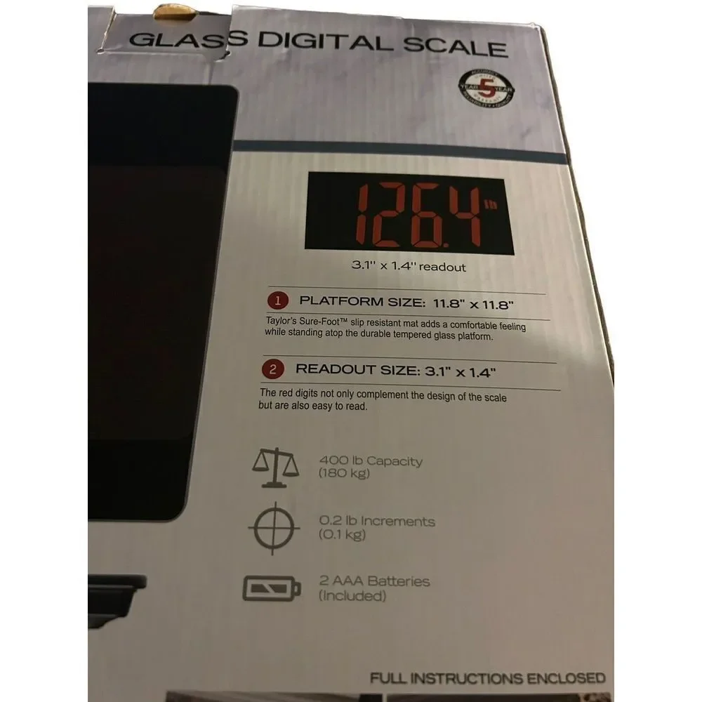 Taylor Smart Digital Body Scale Large 400 lb Capacity New